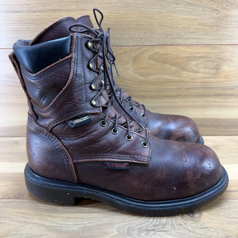 Red Wing Gore Tex Steel Toe Boots Mens 9.5 E Brown Leather Work Waterproof 2412
